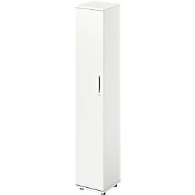 Schäfer Shop Genius Flügeltürenschrank TETRIS WOOD, 6 OH, B 400 x T 421 x H 2270 mm, Höhe inkl. Gleiter, Tür links, weiß 