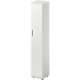 Schäfer Shop Genius Flügeltürenschrank TETRIS WOOD, 6 OH, B 400 x T 421 x H 2270 mm, Höhe inkl. Gleiter, Tür rechts, lichtgrau 