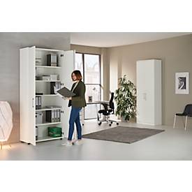 Schäfer Shop Genius Flügeltürenschrank TETRIS WOOD, 6 OH, Höhe inkl. Gleiter, B 1000 mm, weiß 