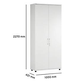 Schäfer Shop Genius Flügeltürenschrank TETRIS WOOD, 6 OH, Höhe inkl. Gleiter, B 1000 mm, weiß 