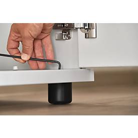 Schäfer Shop Genius Flügeltürenschrank TETRIS WOOD, 6 OH, Höhe inkl. Gleiter, B 800 mm, lichtgrau 