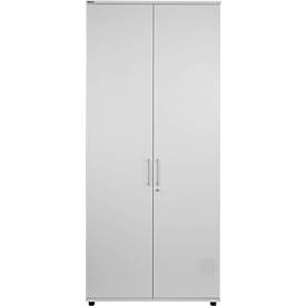 Schäfer Shop Genius Flügeltürenschrank TETRIS WOOD, 6 OH, Höhe inkl. Gleiter, B 800 mm, lichtgrau 