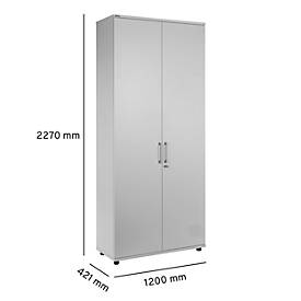 Schäfer Shop Genius Flügeltürenschrank TETRIS WOOD, 6 OH, Höhe inkl. Gleiter, B 800 mm, lichtgrau 