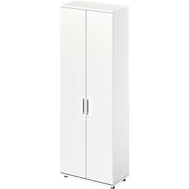 Schäfer Shop Genius Flügeltürenschrank TETRIS WOOD, 6 OH, Höhe inkl. Gleiter, B 800 mm, weiss