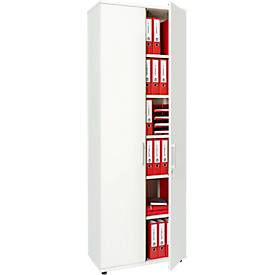 Schäfer Shop Genius Flügeltürenschrank TETRIS WOOD, 6 OH, Höhe inkl. Gleiter, B 800 mm, weiß