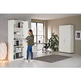 Schäfer Shop Genius Flügeltürenschrank TETRIS WOOD, 6 OH, Höhe inkl. Gleiter, B 800 mm, weiß