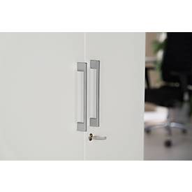 Schäfer Shop Genius Flügeltürenschrank TETRIS WOOD, 6 OH, Höhe inkl. Gleiter, B 800 mm, weiß