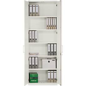 Schäfer Shop Genius Flügeltürenschrank TETRIS WOOD, 6 OH, Höhe inkl. Gleiter, B 800 mm, weiß