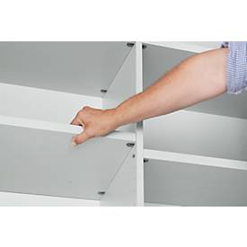 Schäfer Shop Genius Flügeltürenschrank TETRIS WOOD, 6 OH, Höhe inkl. Gleiter, Mitteltrennwand, B 1200 mm, lichtgrau