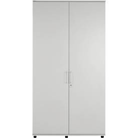 Schäfer Shop Genius Flügeltürenschrank TETRIS WOOD, 6 OH, Höhe inkl. Gleiter, Mitteltrennwand, B 1200 mm, lichtgrau