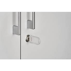 Schäfer Shop Genius Flügeltürenschrank TETRIS WOOD, 6 OH, Höhe inkl. Gleiter, Mitteltrennwand, B 1200 mm, weiß