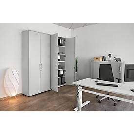 Schäfer Shop Genius Flügeltürenschrank TETRIS WOOD, inkl. Gleiter, B 1000 x T 421 x H 2270 mm (6 OH), lichtgrau, 2 Stück