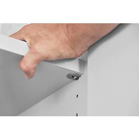 Schäfer Shop Genius Flügeltürenschrank TETRIS WOOD, inkl. Gleiter, B 1000 x T 421 x H 2270 mm (6 OH), lichtgrau, 2 Stück