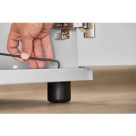 Schäfer Shop Genius Flügeltürenschrank TETRIS WOOD, inkl. Gleiter, B 1000 x T 421 x H 2270 mm (6 OH), lichtgrau, 2 Stück