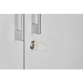 Schäfer Shop Genius Flügeltürenschrank TETRIS WOOD, inkl. Gleiter, B 1000 x T 421 x H 2270 mm (6 OH), lichtgrau, 2 Stück