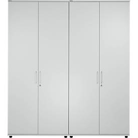 Schäfer Shop Genius Flügeltürenschrank TETRIS WOOD, inkl. Gleiter, B 1000 x T 421 x H 2270 mm (6 OH), lichtgrau, 2 Stück