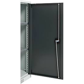 Schäfer Shop Genius Flügeltürschrank FS, Stahl, mit Belüftungslöchern, B 1055 x T 420 x H 1105 mm, 3 OH, lichtgrau/anthrazitgrau, bis 450 kg