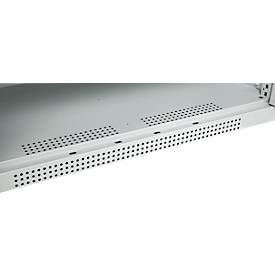 Schäfer Shop Genius Flügeltürschrank FS, Stahl, mit Belüftungslöchern, B 1055 x T 420 x H 1105 mm, 3 OH, lichtgrau/lichtgrau, bis 450 kg