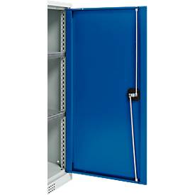 Schäfer Shop Genius Flügeltürschrank FS, Stahl, mit Belüftungslöchern, B 1055 x T 620 x H 1105 mm, 3 OH, lichtgrau/enzianblau, bis 450 kg