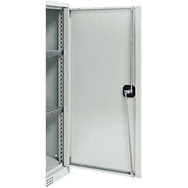Schäfer Shop Genius Flügeltürschrank FS, Stahl, mit Belüftungslöchern, B 1055 x T 620 x H 1105 mm, 3 OH, lichtgrau/lichtgrau, bis 450 kg