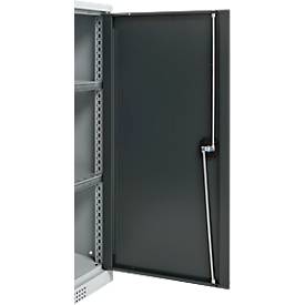Schäfer Shop Genius Flügeltürschrank FS, Stahl, mit Belüftungslöchern, B 1055 x T 620 x H 1105 mm, 3 OH, weißaluminium/anthrazitgrau, bis 450 kg