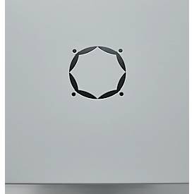 Schäfer Shop Genius Flügeltürschrank FS, Stahl, mit Belüftungslöchern, B 1055 x T 620 x H 1105 mm, 3 OH, weißaluminium/enzianblau, bis 450 kg