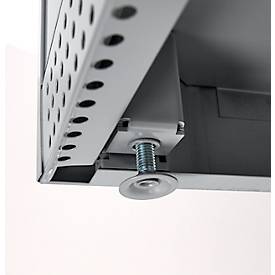 Schäfer Shop Genius Flügeltürschrank FS, Stahl, mit Belüftungslöchern, B 1055 x T 620 x H 1105 mm, 3 OH, weißaluminium/weißaluminium, bis 450 kg
