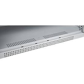 Schäfer Shop Genius Flügeltürschrank FS, Stahl, mit Belüftungslöchern, B 1055 x T 620 x H 1105 mm, 3 OH, weißaluminium/weißaluminium, bis 450 kg