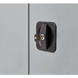 Schäfer Shop Genius Flügeltürschrank FS, Stahl, mit Belüftungslöchern, B 1055 x T 620 x H 1105 mm, 3 OH, weißaluminium/weißaluminium, bis 450 kg