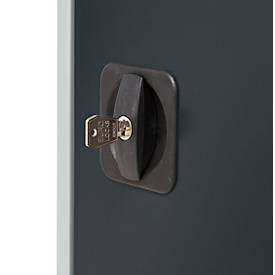 Schäfer Shop Genius Flügeltürschrank FS, Stahl, mit Belüftungslöchern, B 545 x T 420 x H 1105 mm, 3 OH, lichtgrau RAL 7035/anthrazitgrau RAL 7016, bis 250 kg