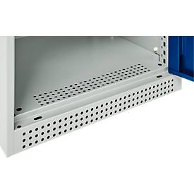 Schäfer Shop Genius Flügeltürschrank FS, Stahl, mit Belüftungslöchern, B 545 x T 420 x H 1105 mm, 3 OH, lichtgrau RAL 7035/enzianblau RAL 5010, bis 250 kg