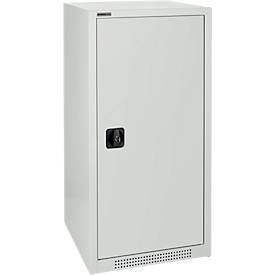 Schäfer Shop Genius Flügeltürschrank FS, Stahl, mit Belüftungslöchern, B 545 x T 420 x H 1105 mm, 3 OH, lichtgrau RAL 7035/lichtgrau RAL 7035, bis 250 kg