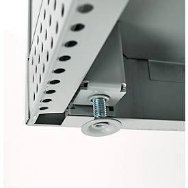 Schäfer Shop Genius Flügeltürschrank FS, Stahl, mit Belüftungslöchern, B 545 x T 620 x H 1105 mm, 3 OH, lichtgrau/enzianblau, bis 250 kg