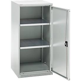Schäfer Shop Genius Flügeltürschrank FS, Stahl, mit Belüftungslöchern, B 545 x T 620 x H 1105 mm, 3 OH, lichtgrau/lichtgrau, bis 250 kg