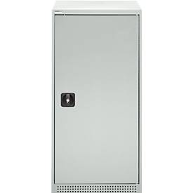 Schäfer Shop Genius Flügeltürschrank FS, Stahl, mit Belüftungslöchern, B 545 x T 620 x H 1105 mm, 3 OH, lichtgrau/lichtgrau, bis 250 kg