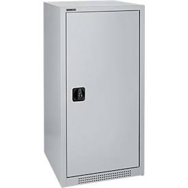 Schäfer Shop Genius Flügeltürschrank FS, Stahl, mit Belüftungslöchern, B 545 x T 620 x H 1105 mm, 3 OH, weißaluminium/weißaluminium, bis 250 kg