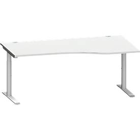 Schäfer Shop Genius free-form desk MODENA FLEX, attachment right, light gray