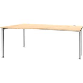 Schäfer Shop Genius Freiformschreibtisch MODENA FLEX, Ansatz links, Ahorn/weißaluminium