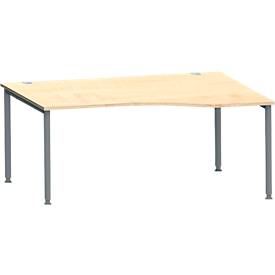 Schäfer Shop Genius Freiformschreibtisch MODENA FLEX, Ansatz links B 1800 mm, Ahorn-Dekor/anthrazit