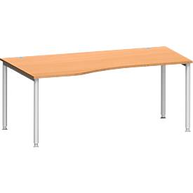 Schäfer Shop Genius Freiformschreibtisch MODENA FLEX, Ansatz links B 1800 mm, Buche 