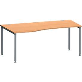 Schäfer Shop Genius Freiformschreibtisch MODENA FLEX, Ansatz links B 1800 mm, Buche/anthrazit