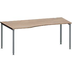 Schäfer Shop Genius Freiformschreibtisch MODENA FLEX, Ansatz links B 1800 mm, Eiche/anthrazit