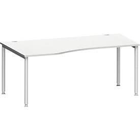 Schäfer Shop Genius Freiformschreibtisch MODENA FLEX, Ansatz links B 1800 mm, lichtgrau 