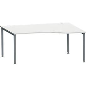 Schäfer Shop Genius Freiformschreibtisch MODENA FLEX, Ansatz links B 1800 mm, lichtgrau/anthrazit