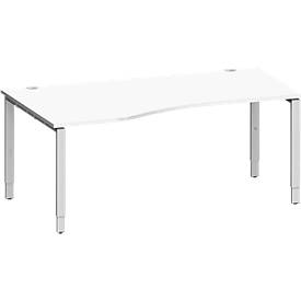 Schäfer Shop Genius Freiformschreibtisch MODENA FLEX, Ansatz links, B 1800 mm, weiß