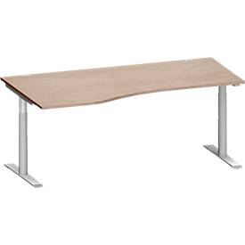 Schäfer Shop Genius Freiformschreibtisch MODENA FLEX, Ansatz links, Breite 1800 mm, Eiche-Dekor