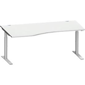 Schäfer Shop Genius Freiformschreibtisch MODENA FLEX, Ansatz links, lichtgrau