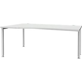 Schäfer Shop Genius Freiformschreibtisch MODENA FLEX, Ansatz links, lichtgrau/weißaluminium