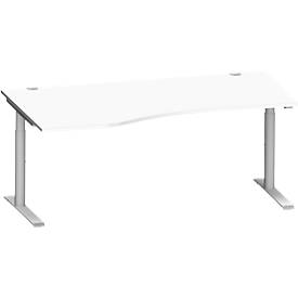 Schäfer Shop Genius Freiformschreibtisch MODENA FLEX, Ansatz links, weiß