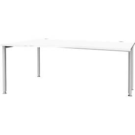 Schäfer Shop Genius Freiformschreibtisch MODENA FLEX, Ansatz links, weiß/weißaluminium